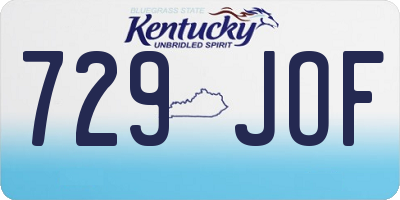 KY license plate 729JOF