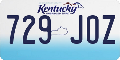KY license plate 729JOZ