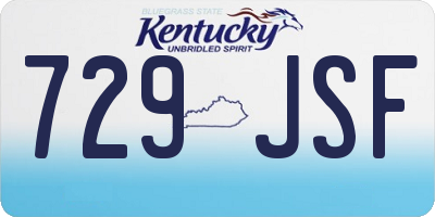KY license plate 729JSF