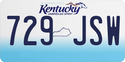 KY license plate 729JSW