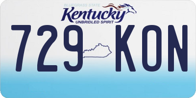KY license plate 729KON