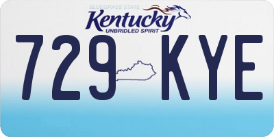 KY license plate 729KYE