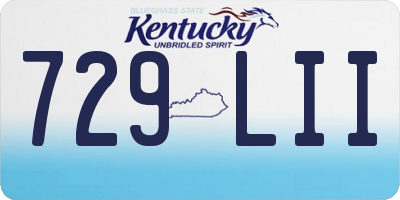 KY license plate 729LII