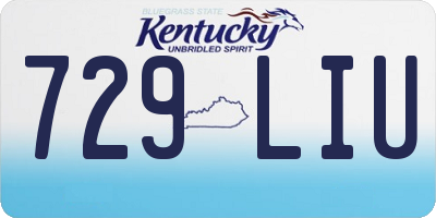 KY license plate 729LIU