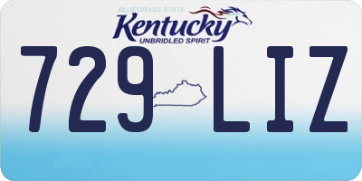 KY license plate 729LIZ