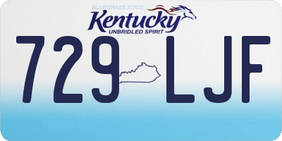 KY license plate 729LJF