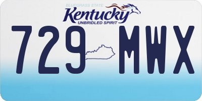 KY license plate 729MWX