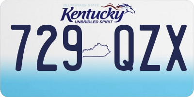 KY license plate 729QZX