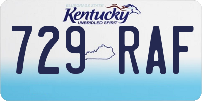 KY license plate 729RAF