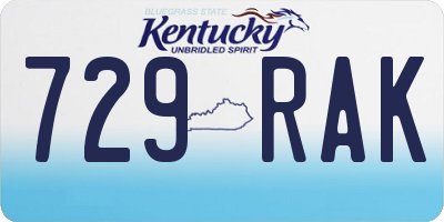 KY license plate 729RAK