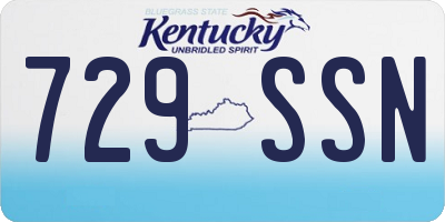 KY license plate 729SSN