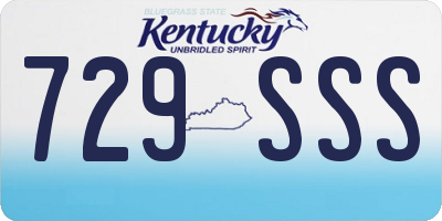 KY license plate 729SSS
