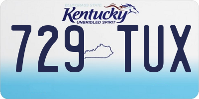 KY license plate 729TUX