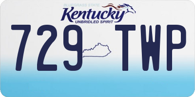 KY license plate 729TWP