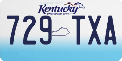 KY license plate 729TXA