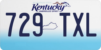 KY license plate 729TXL