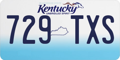 KY license plate 729TXS