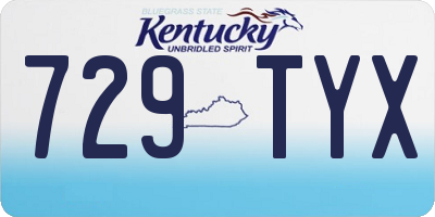 KY license plate 729TYX