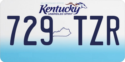 KY license plate 729TZR