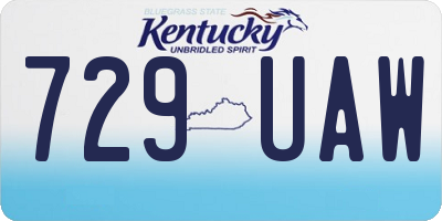KY license plate 729UAW