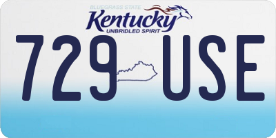 KY license plate 729USE