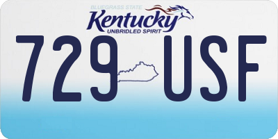 KY license plate 729USF