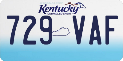 KY license plate 729VAF