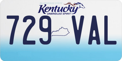 KY license plate 729VAL