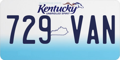 KY license plate 729VAN