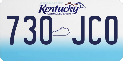 KY license plate 730JCO