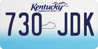 KY license plate 730JDK