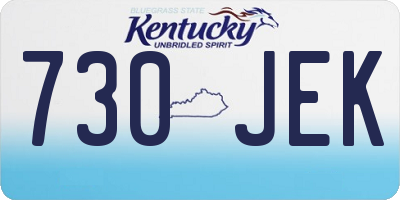 KY license plate 730JEK