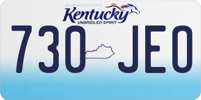 KY license plate 730JEO