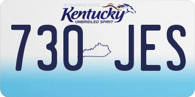 KY license plate 730JES