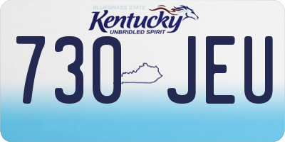KY license plate 730JEU