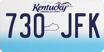 KY license plate 730JFK