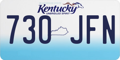 KY license plate 730JFN