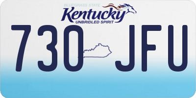 KY license plate 730JFU