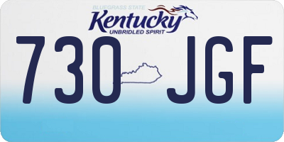 KY license plate 730JGF