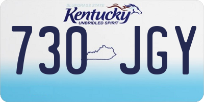 KY license plate 730JGY