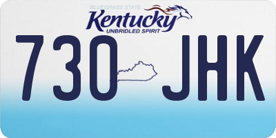 KY license plate 730JHK