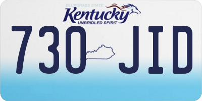 KY license plate 730JID