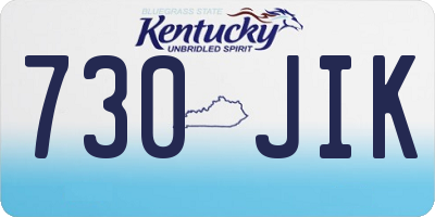 KY license plate 730JIK