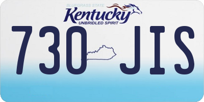 KY license plate 730JIS