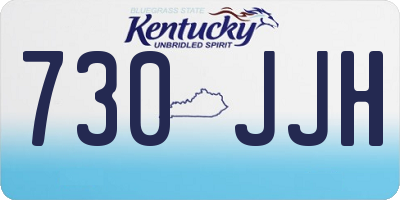 KY license plate 730JJH