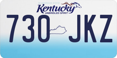 KY license plate 730JKZ