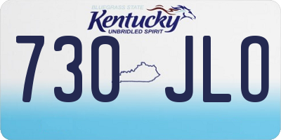 KY license plate 730JLO