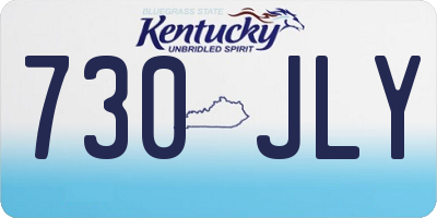 KY license plate 730JLY