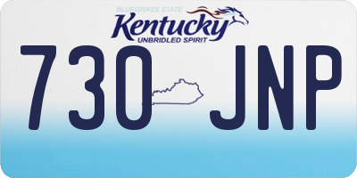 KY license plate 730JNP