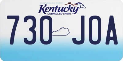 KY license plate 730JOA